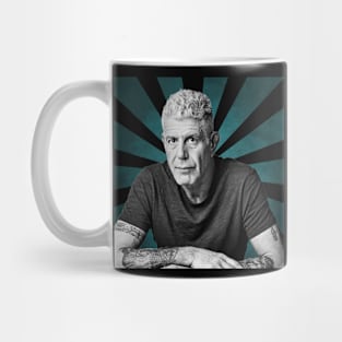 Anthony Bourdain II Retro Pixel II 70s Mug